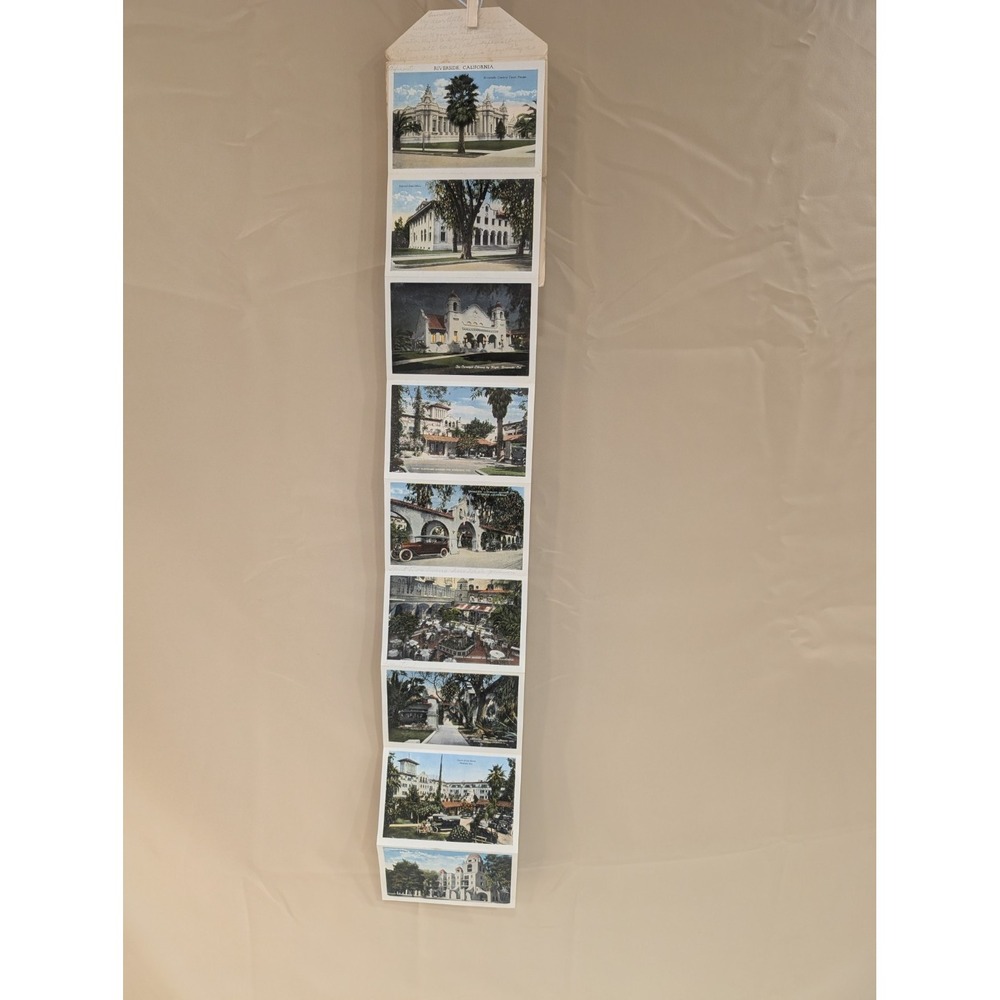 RIVERSIDE CALIFORNIA Scenic Folder Postcard Booklet 1924 Cross Mission Inn - Picture 4 of 5
